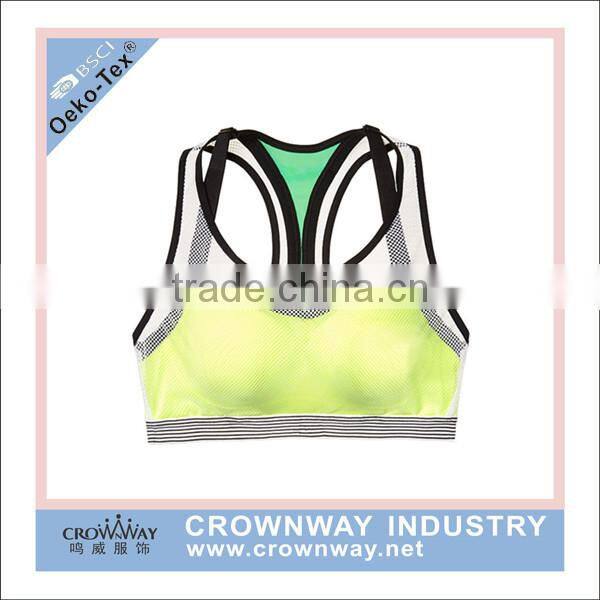 Body-Wick Workout Padded Yoga Sports Women Bra With Mesh Layer