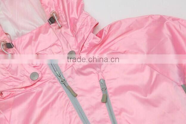 Bulk wholesale high quality parachute pink color custom branded jackets women 2016 winter