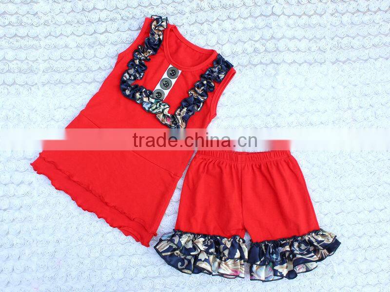 Wholesale Cotton Frock Suits For Baby Girl With Button Decoration