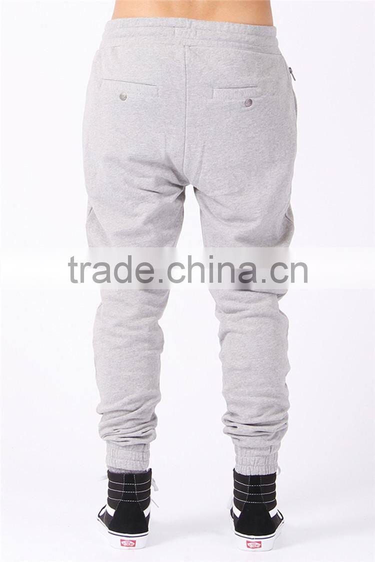 Top fashion pants blank loose grey jogger cotton trousers for men