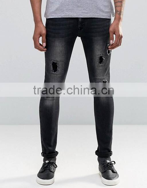 2016 new fashion skinny jeans mens wholesale ripped jeans