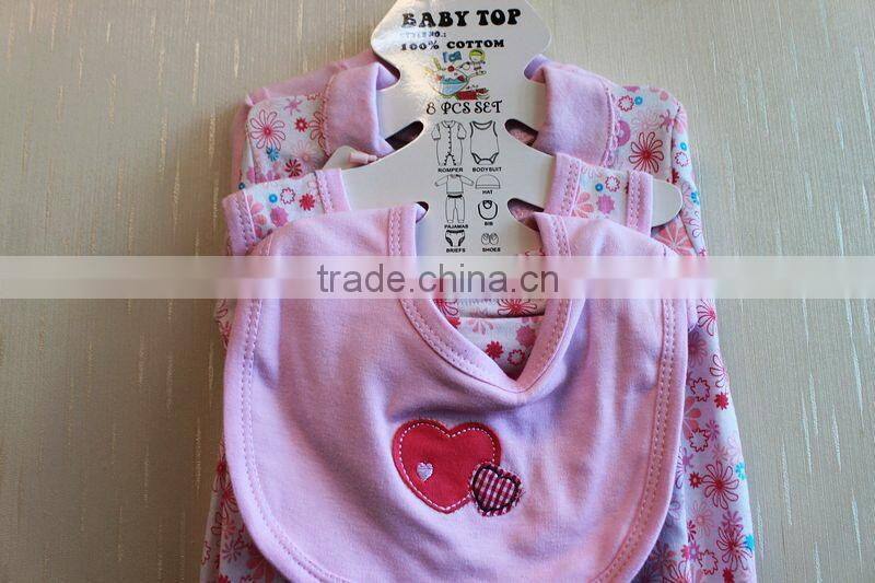 Wholesale Lovely New Born Knitted Clothing Set Long Sleeve Romper 100% Cotton Clothing Set 8TB1-50