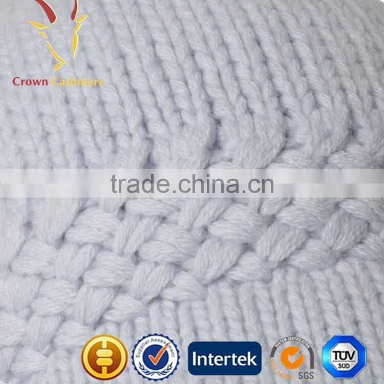 Women Winter Outdoor Knit White Cashmere Beabie Hat Cap