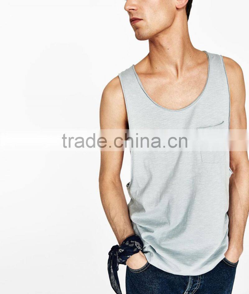 Fashhion blank crop tops wholesale cheap men vest top tank