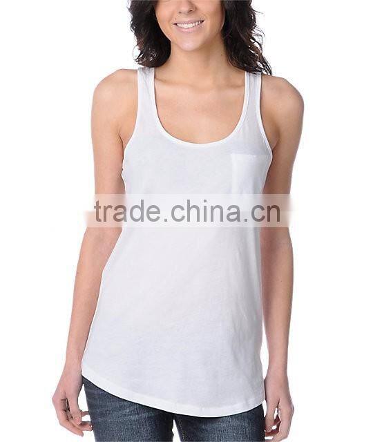 Custom cotton breathe freely absorbent water tank top with pocket
