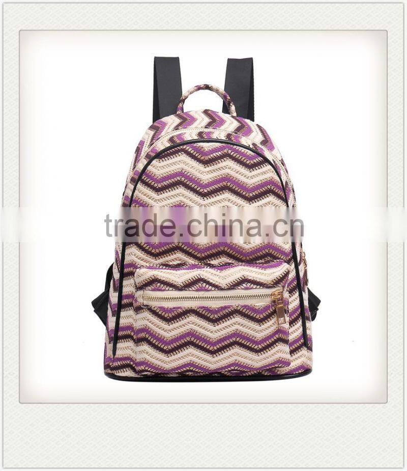 High quality monogrammed chevron canvas backpack