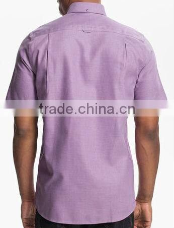 100% high quality cotton lavender plain dyed casual design shirts