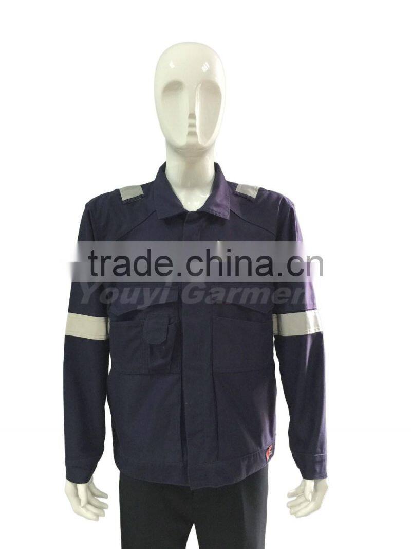 100% Cotton FR navy reflective safety workwear suits