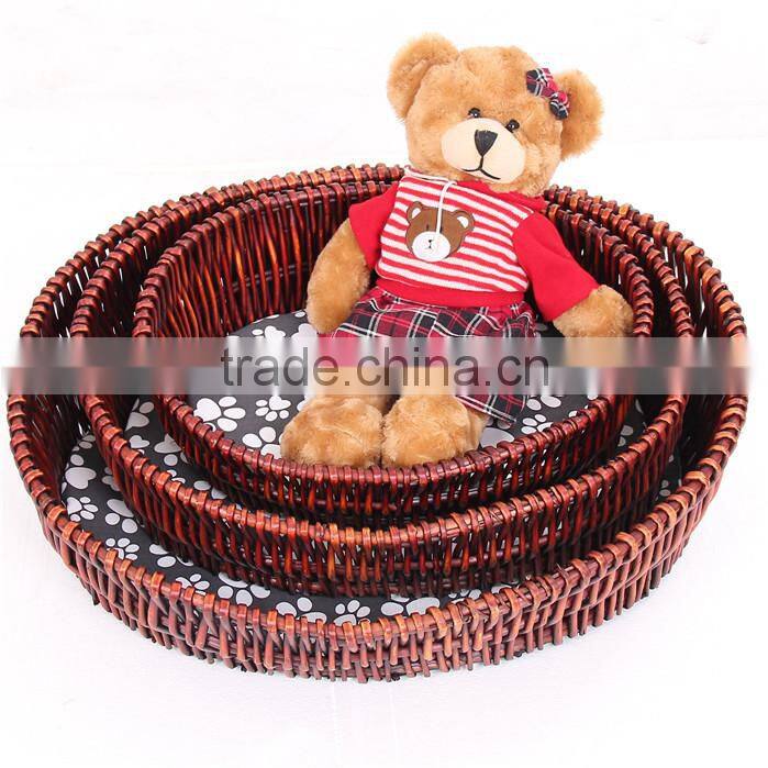 Exquisite workmanship rattan dog cat bed Pure hand to build with cushion