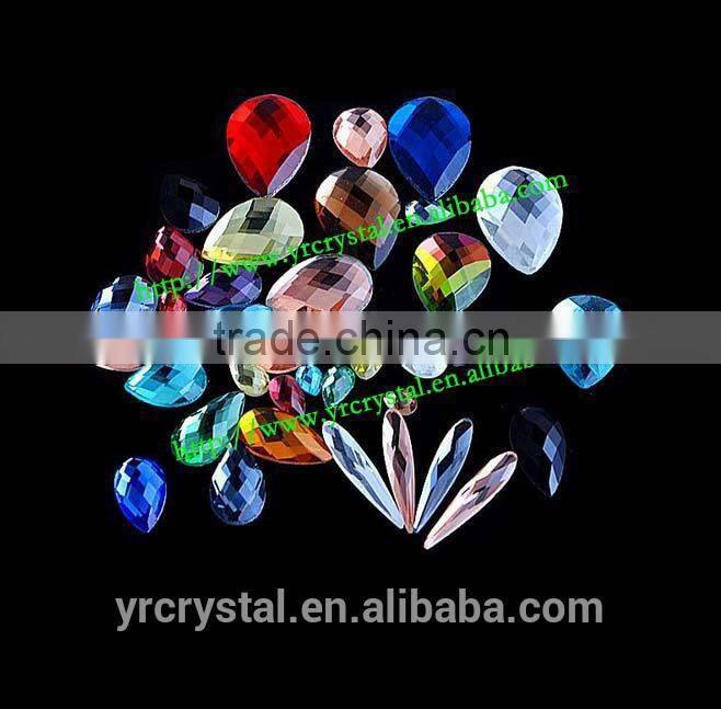 Crystal Bead Silver Back Stones Facet Cut Flat Base Gemstones