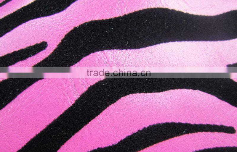 New style flocked PU leather for sofa