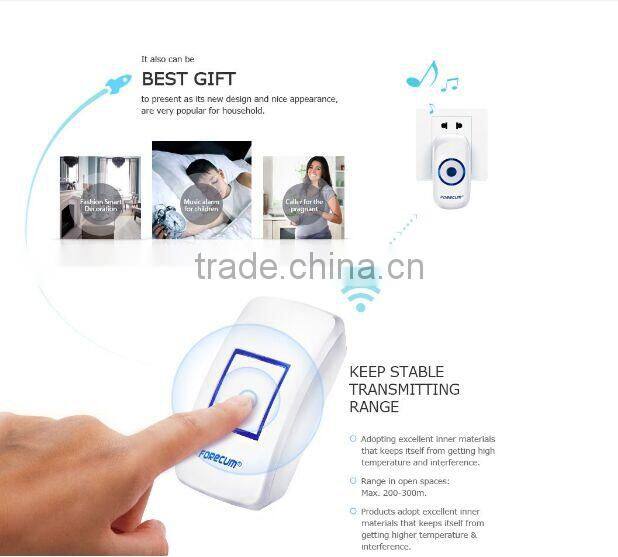 300m Wireless Digital Door Chime 36 Melody AC/DC Wireless Door Bell Waterproof IP 54 Wireless Doorbell