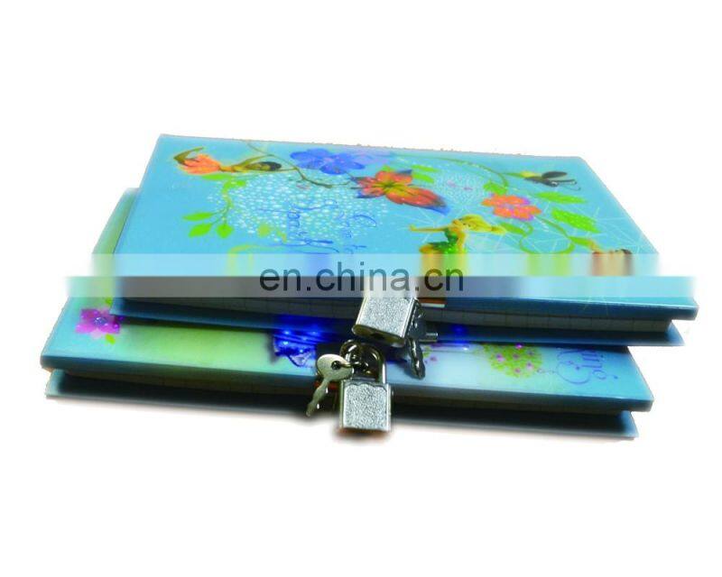 2017 Newly Design and hot selling Custom LED Lighting Up Diary/Notebook With Fiber Optic & locks
