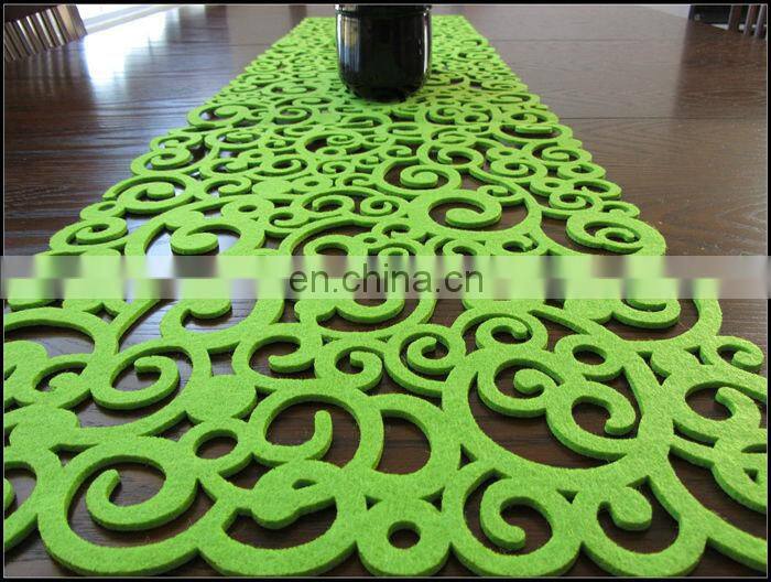 New style white die cut felt table runner,bar mat