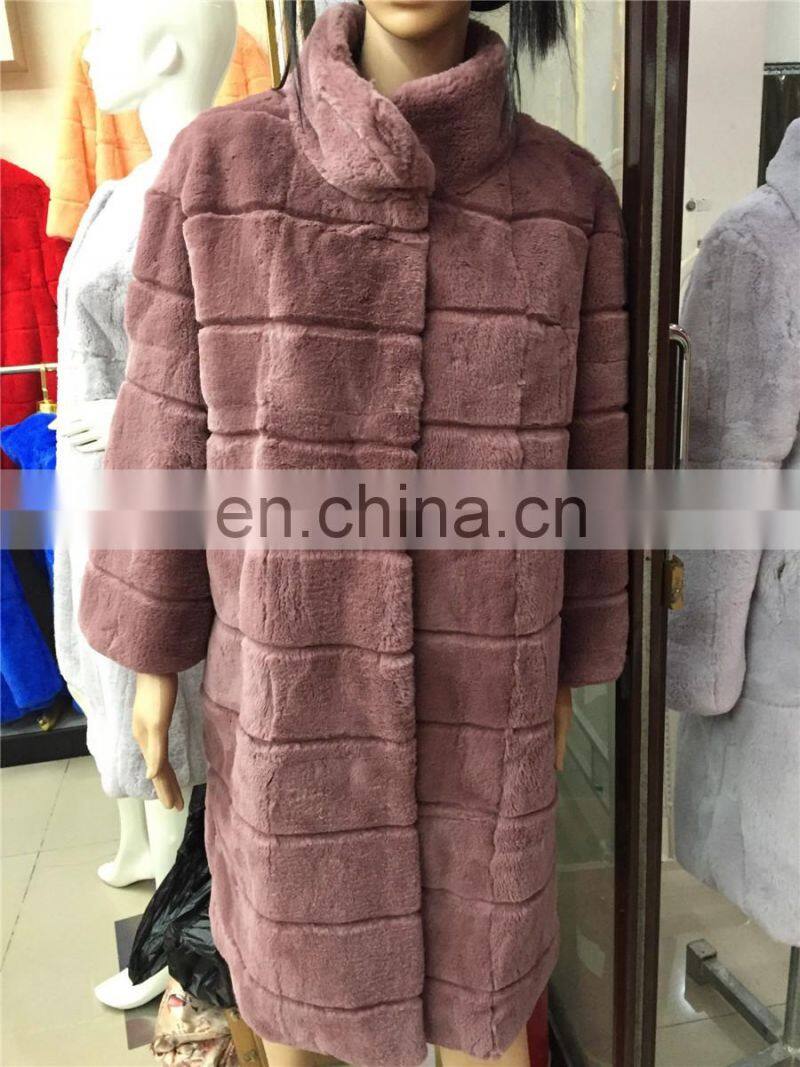 New Fashioned Rex Rabbit Fur Coat Whole Rabbit Fur Skin Women Clothes