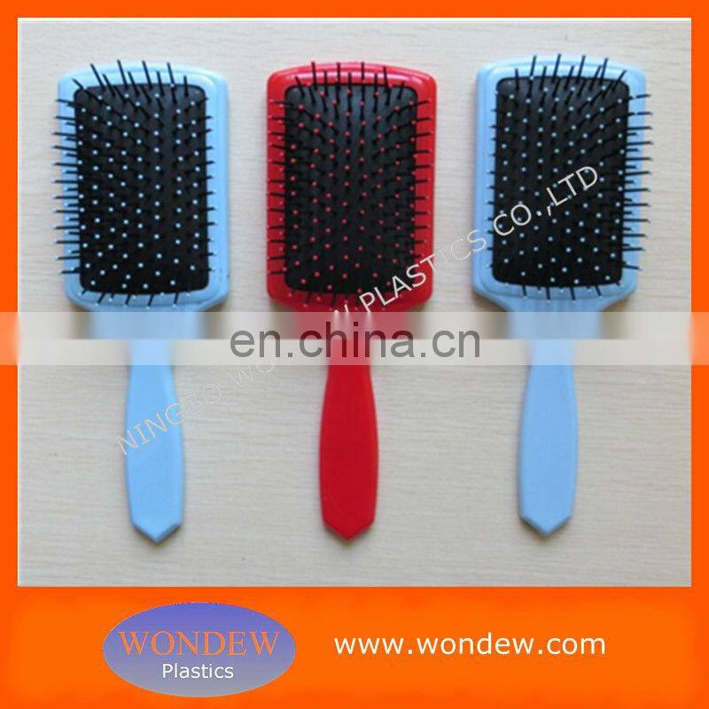 Plastic silver hair brushes line for hair salon