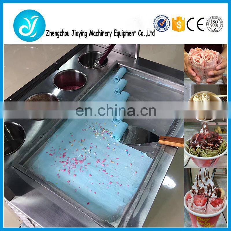 Fried Ice Cream Roll Machine with flat table