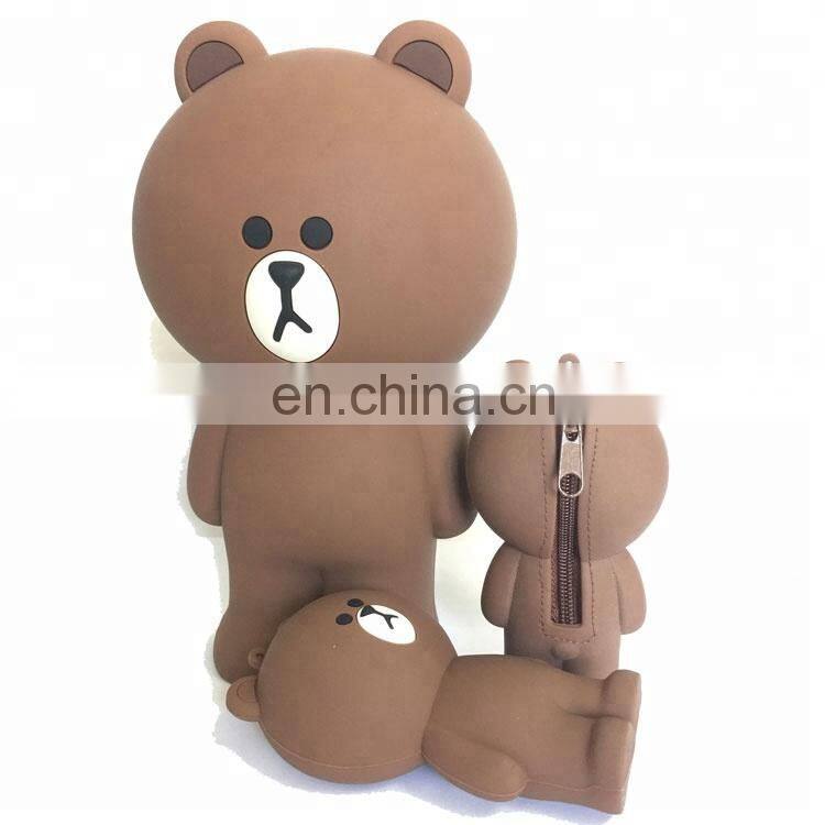 Customized 3D Rubber Dropping Small Purse Women Clutch Coin Wallet Promotion Zipper Wallet Silicone Bag