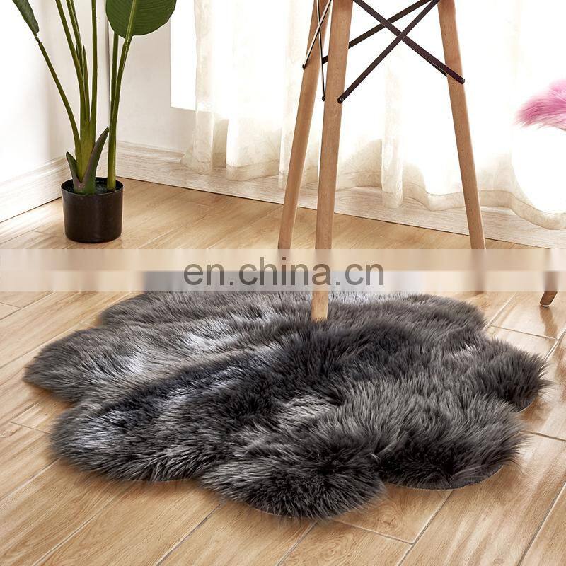new design home carpet microfiber synthetic sheepskin faux fur rug