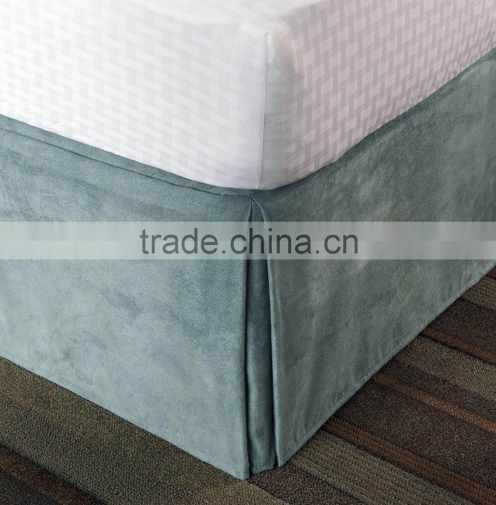 luxury 5 star decorative 100% polyster hotel bed skirt queen bed skirt