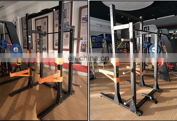 A multifunctional fitness machine squat horizontal push rack with single pull bar for the gym