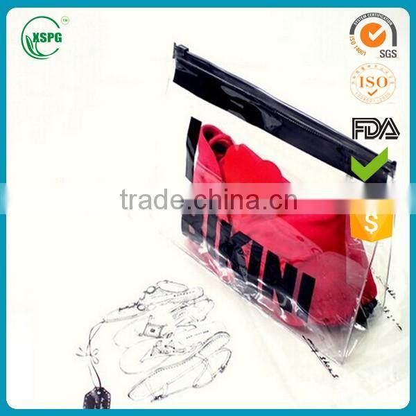 Wholesale customized printed small plastic pvc vinyl bag bikini clear pvc zipper bag