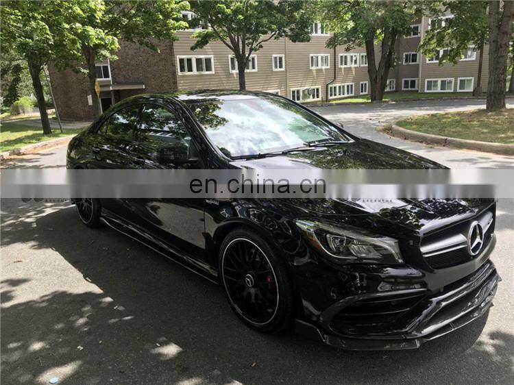 High quality carbon fiber body kit for Mercedes Benz CLA class CLA45 A&mg front lip rear lip side skirts and wing spoiler