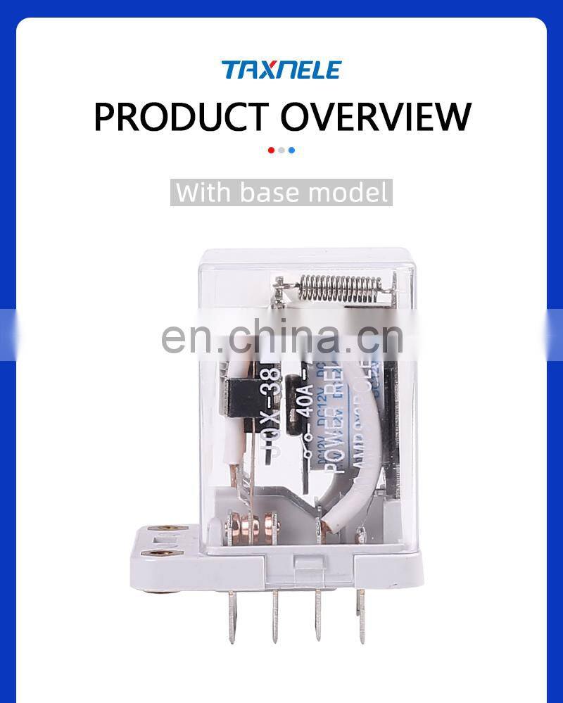 JQX-38F 3Z 40A power relay Intermediate relay Electromagnetic relay 11pin DC12V DC24V AC110V AC220V with base