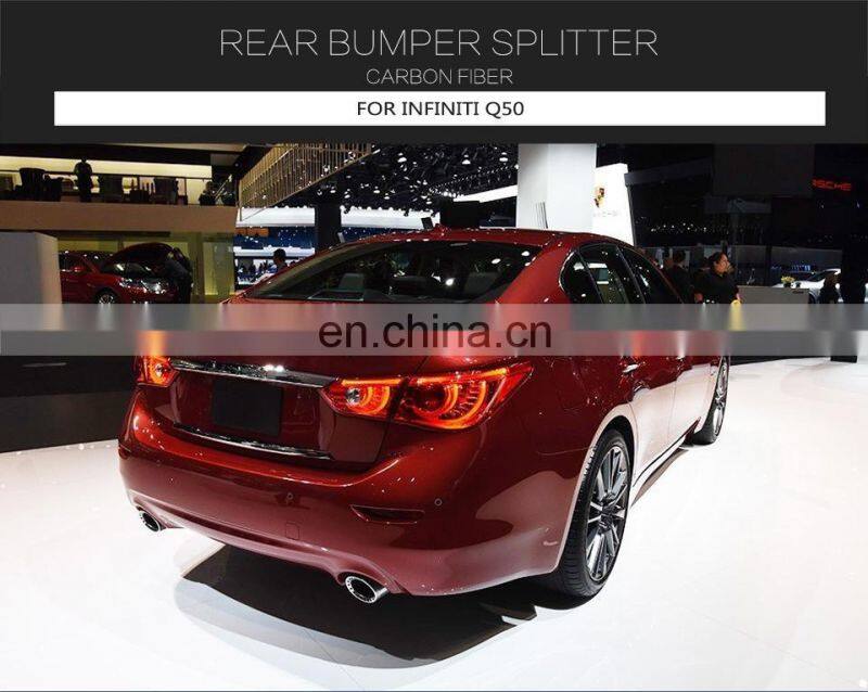 Carbon Fiber Car Rear Splitter for Infiniti Q50 Hybrid Sedan 4-Door 14-17
