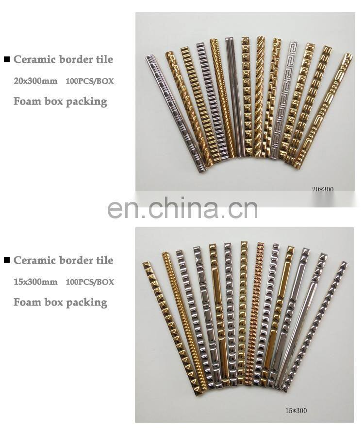 Interior decoration golden ceramic pencil border tile