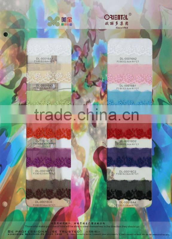 Various colors embroidery lace trimming for women