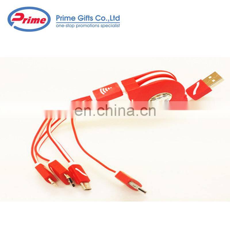 2020 Hot Selling 4 in 1 colorful USB Extension Charging Cable with your logo