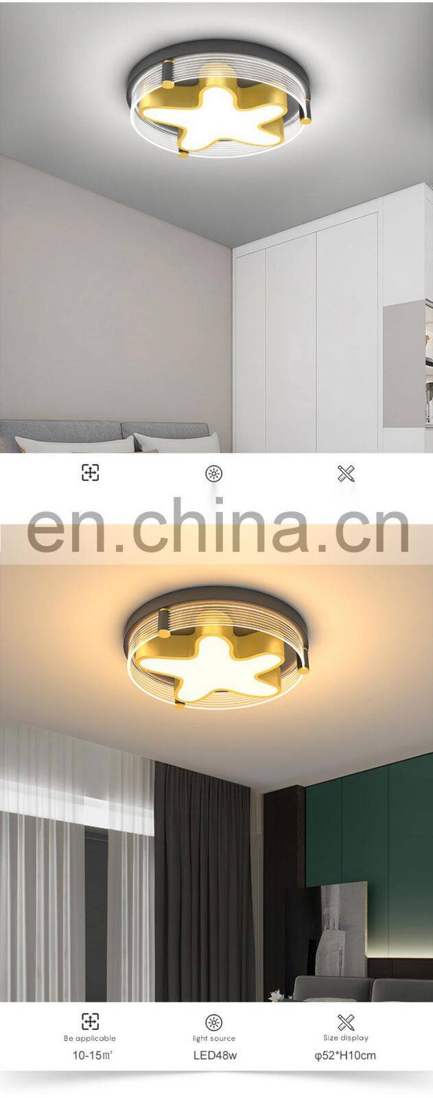 New Product Decoration Indoor 36W 48W Round Star Bedroom Iron Acrylic Modern LED Ceiling Lamp