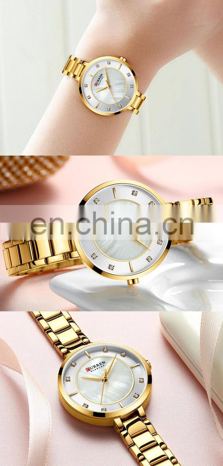 CURREN 9051 Women Bracelet Elegant Business Quartz Watches Japan Movement Stainless Steel Ladies Wristwatch