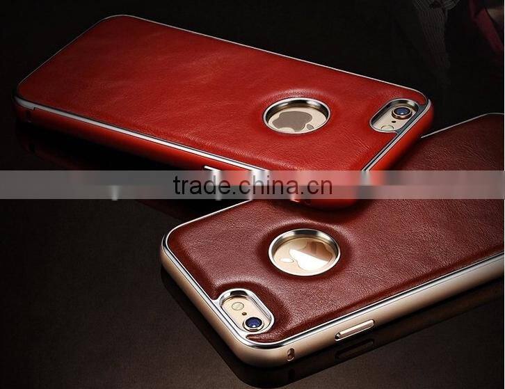 High-grade retro cow leather men cell phone case leather mobile phone case for iphone 6S cheap phone cases