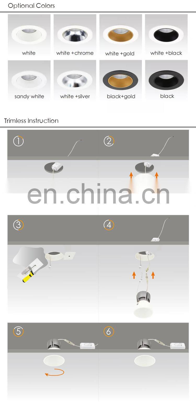 HUAYI Oval Open Boundless Adjustable Angle Indoor Led Spotlights Convergent Brightness