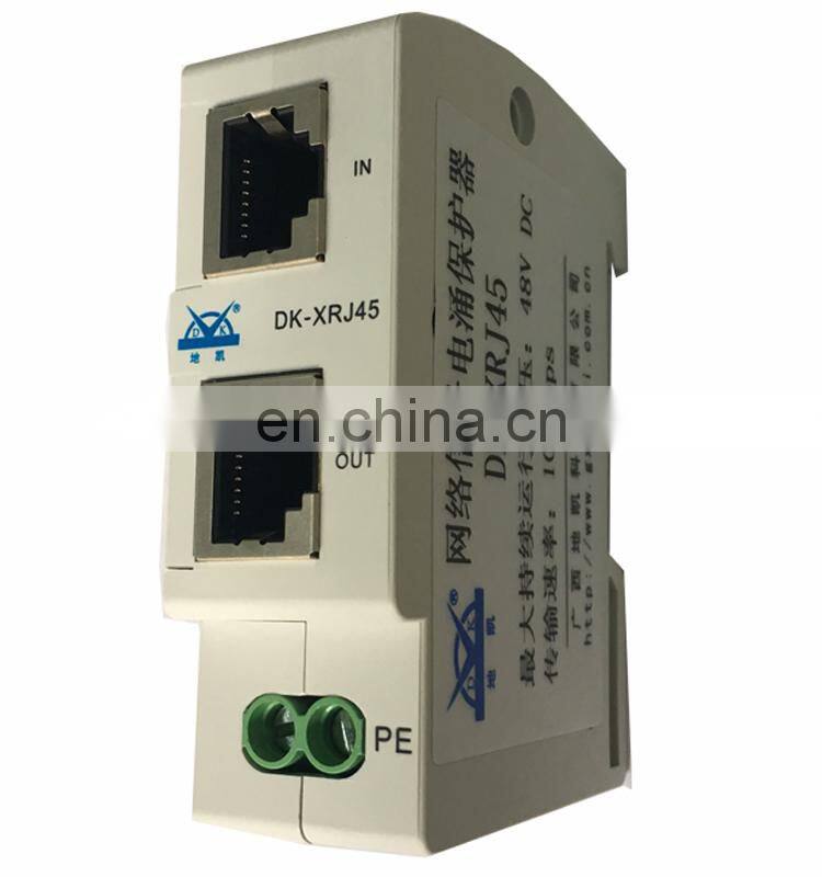 Din Rail Mounting Cat5 or Cat6 Ethernet Network RJ45 Signal Lightning Voltage Protector Device