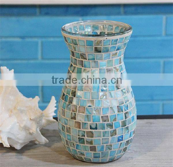 murano mosaic glass vase made in china with round bottom