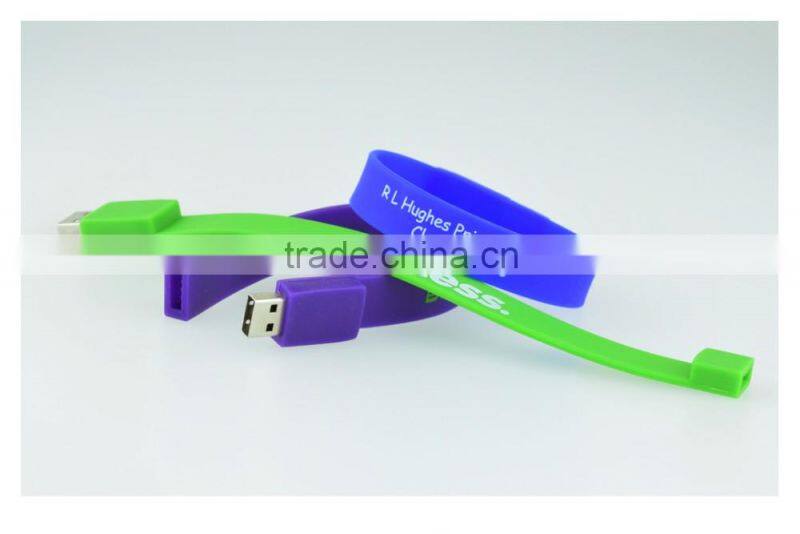 Bulk items colorful silicone bracelet usb flash drive for promotion gift