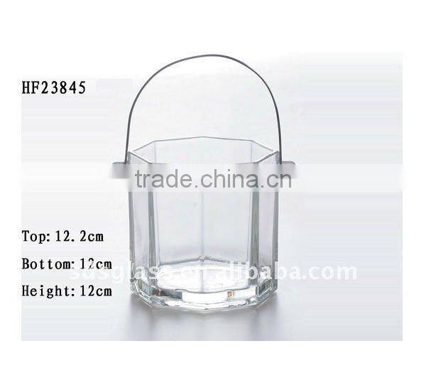 cheaper octangle glass ice bucket for wine bar