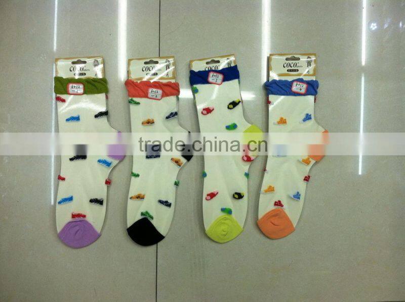 Japan style women summer transparent crystal cooling socks