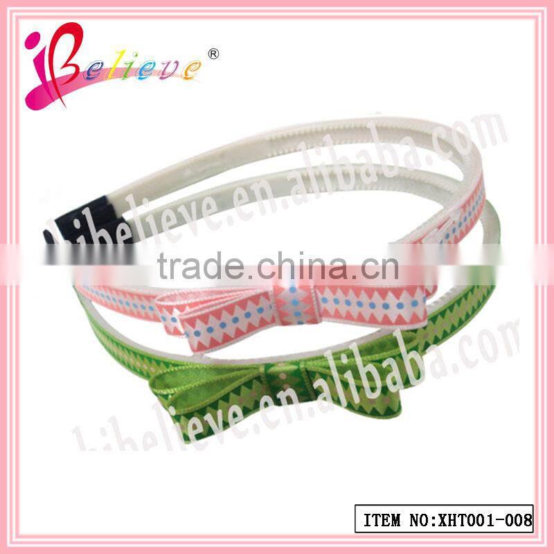 Fashion headwear hair accessories ribbon bow hairbands for nice girls (XHT001--005)