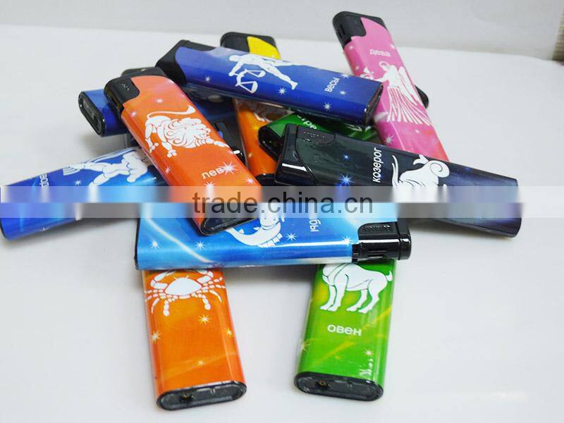 yiwu good quality custom made wrap picture electric flame cigarette lighter
