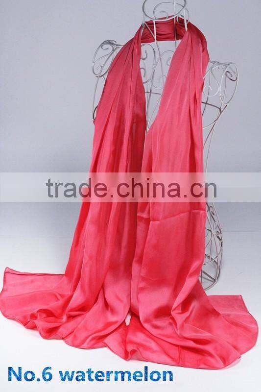 Korea Fashion Solid Color Plain Silk Satin Scarf