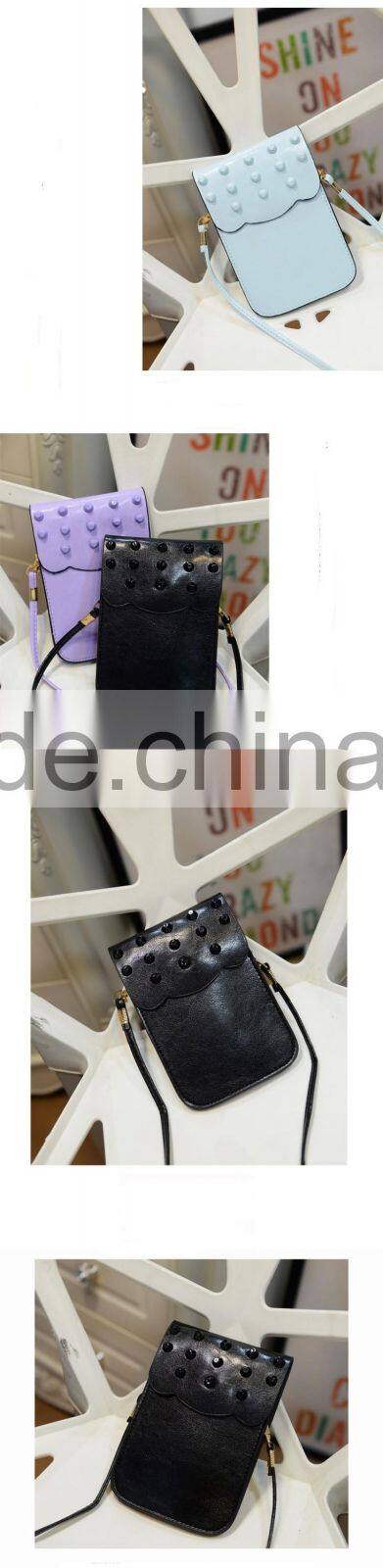 Wholesale lady pu wallet mobile phone bag shoulder bag for cell phone