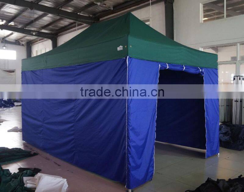 3m * 4.5m small hexagon folding gazebo with door and window for sales