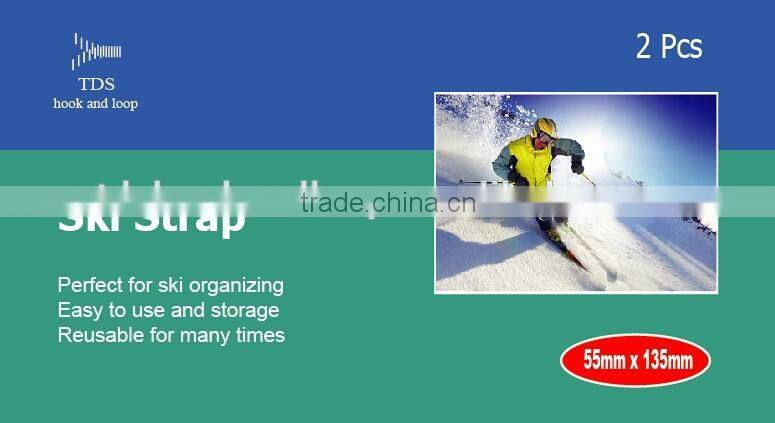 printed logo durable hook and loop custom ski strap