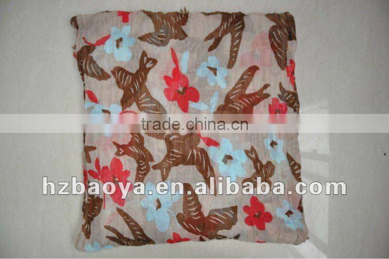 The Swallow And Flowers Print Scarf Animal Print Scarf