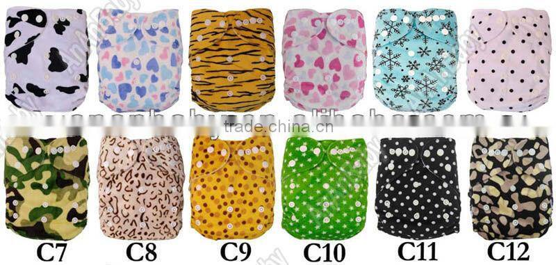 Minky Prints Baby Cloth Diapers Washable Diaper Nappies