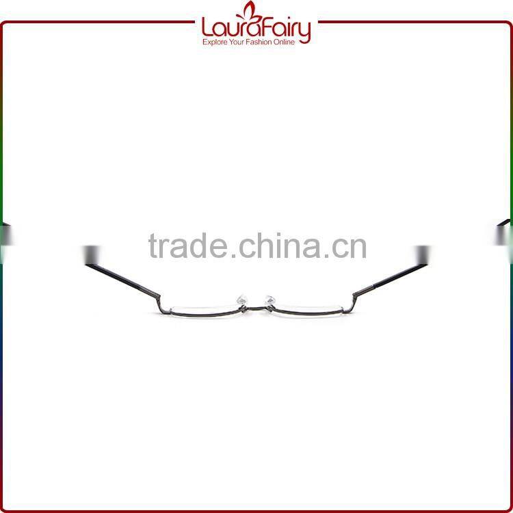 Laura Fairy China Newest Designed Black Temple Semi-Frame Metal Optical Frames